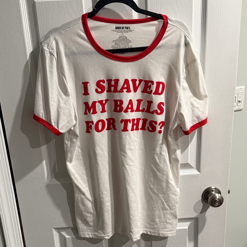 White and Red Graphic T-Shirt